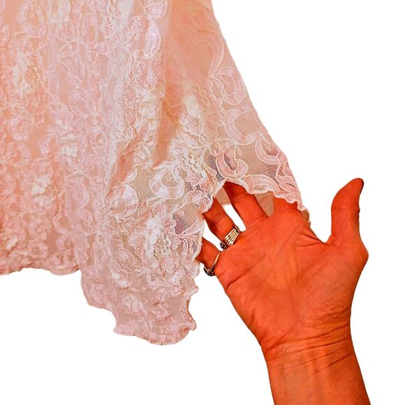 VTG CINEMA ETOILE Pink Stretchy Lace Chemise Nightgown Lingerie SZ M BEAUTIFUL - Picture 6 of 16